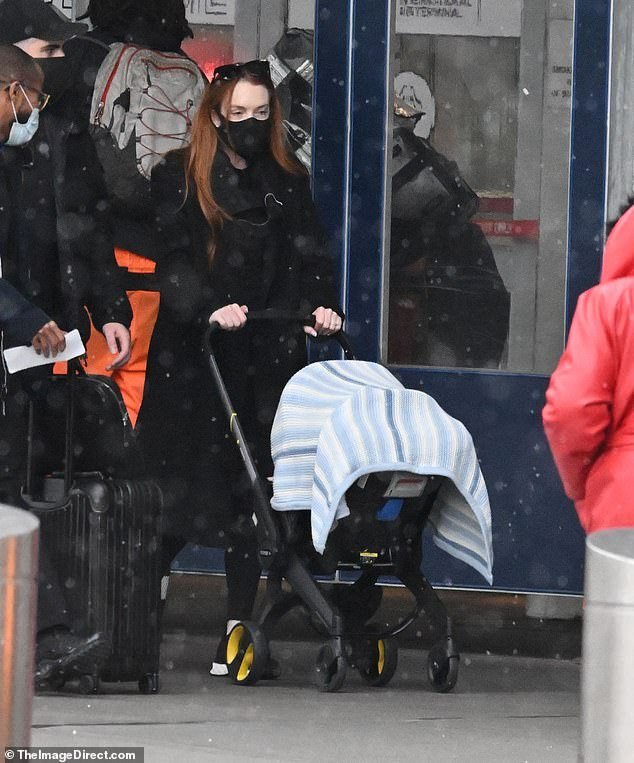 Lindsay Lohan was spotted in public for the first time with her son Luai.