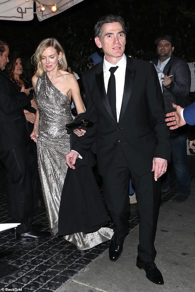 Naomi Watts (left) and Billy Crudup (right), both 55, looked every bit the glamorous Hollywood couple as they were spotted leaving a Golden Globes after-party together on Monday