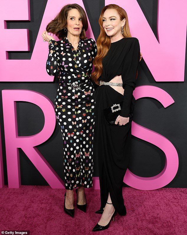 Lindsay Lohan, 37, and Tina Fey, 53, reunited at the star-studded Mean Girls premiere in New York City on Monday along with other cast members