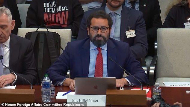 Hillel Neuer urged a House of Representatives foreign affairs committee to 'dissolve' UNRWA