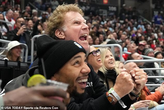 Will Ferrell had the crowd singing when he attended the Los Angeles Kings hockey game with Mookie Betts on Thursday night