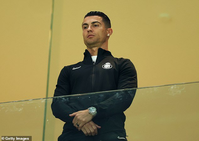 Cristiano Ronaldo watched from the stands after being ruled out of the pre-season friendly