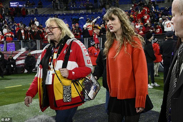 Kelce and Swift were spotted on the sidelines after the Chiefs' win, which secured them a spot in the Super Bowl