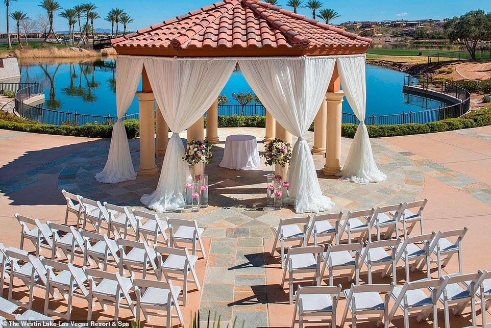 The Westin Lake Las Vegas Resort & Spa also has its own wedding venue near the water and palm trees