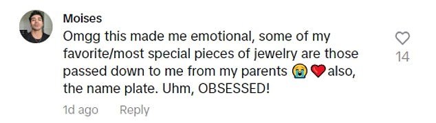 Many commenters shared the cultural tradition of receiving jewelry as a baby