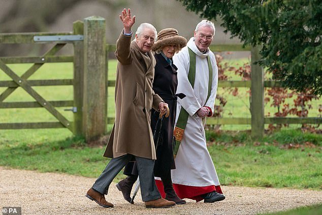The king appeared cheerful on Sunday as he arrived with Queen Camilla for a service at St Mary Magdalene Church in Sandringham, Norfolk.