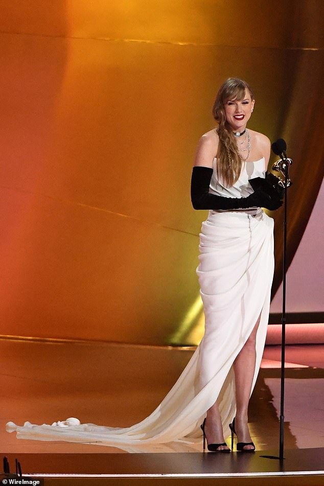 Swift surprised fans with her new album announcement during her acceptance speech for Best Pop Vocal Album, for her latest record Midnights
