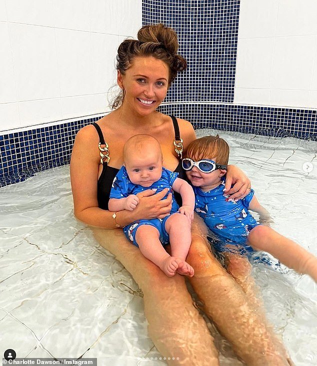 Charlotte shares her two sons Jude, seven months, and Noah, two, with her fiancé Matt Sarsfield