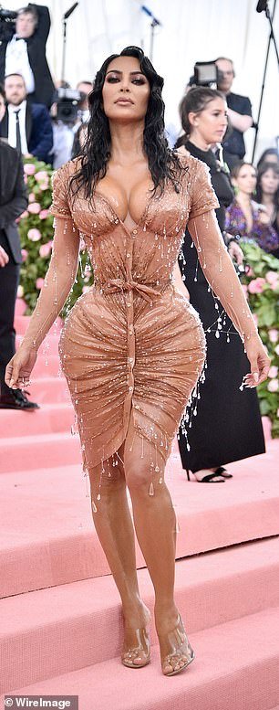 Kanye previously criticized Kim for being 'overly sexualised', taking aim at her SKIMS brand and also claiming the wetlook Thierry Mugler dress she wore to the 2019 Met Gala (pictured) was 'too sexy'.