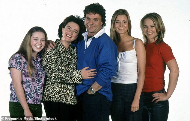 The Scully family in Neighbors saw Holly (far right) starring with Carla Bonner, Shane Connor, Kate Keltie and Janet Andrewartha