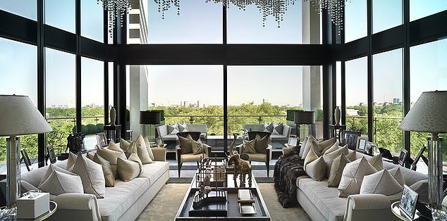 The couple previously lived in a two-storey Hyde Park penthouse at One Hyde Park in Knightsbridge worth £175 million.