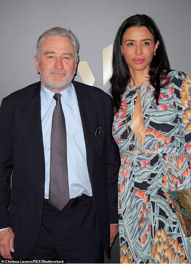 De Niro now has seven children.  His eldest daughter, Drena, whom he adopted from his first wife Diahnne Abbott's previous marriage, is old enough at 52 to be Gia's grandmother;  seen in 2016