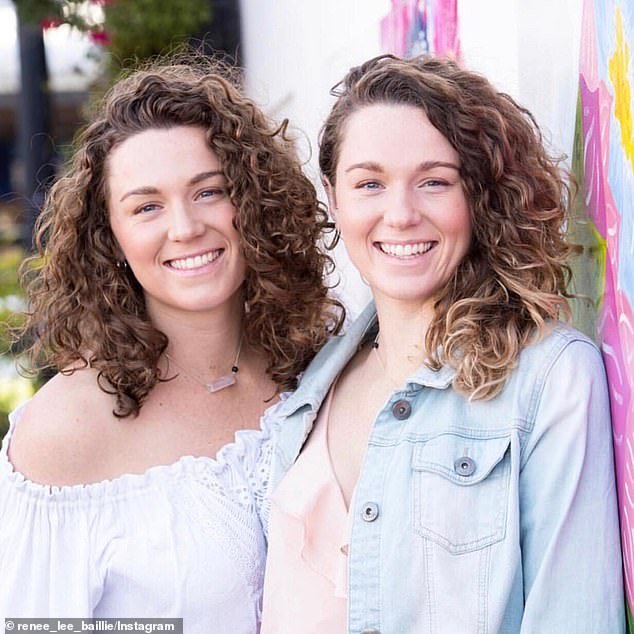 The twin sisters (pictured) also became pregnant nine months earlier around the same time