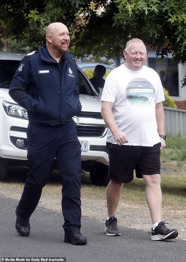 Michael Murphy, the husband of missing mother Samantha Murphy, is pictured leaving Buninyong police station