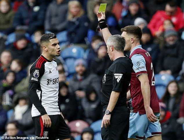 Fulham midfielder Andreas Pereira was also shown a yellow card this season for addressing the referee several times