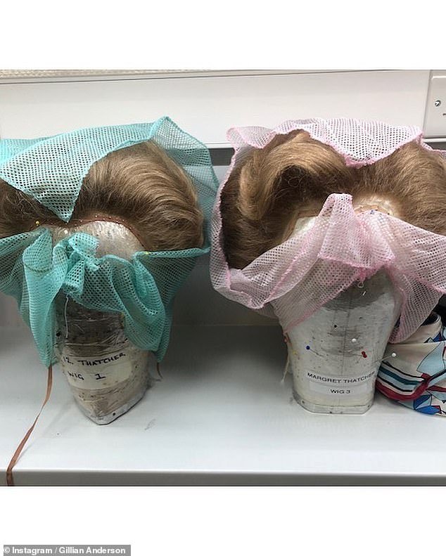 Other wigs depicting some of the politician's signature hairstyles were also on display in the room