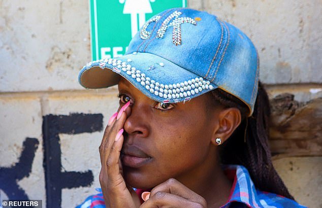 Double Olympic champion Faith Kipyegon was pictured in tears at the Racecourse Mortuary
