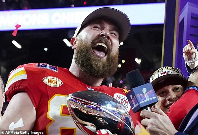 Travis claimed his third Super Bowl ring by helping the Chiefs defeat the San Francisco 49ers