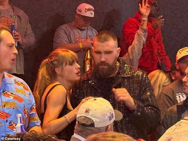 The couple was spotted celebrating the tight end's Super Bowl victory at a nightclub in Vegas