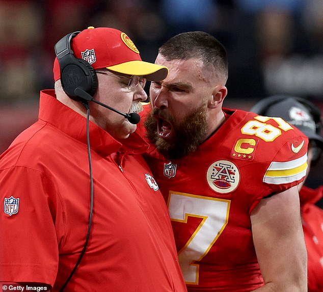 Kelce caused controversy during the game when he yelled in his coach Andy Reid's face for ejecting him from a game in the first half.