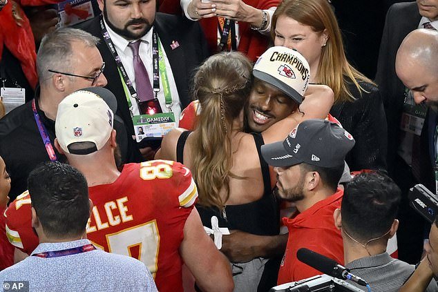 Hardman was later congratulated by Taylor Swift - Kelce's girlfriend - for his winning TD