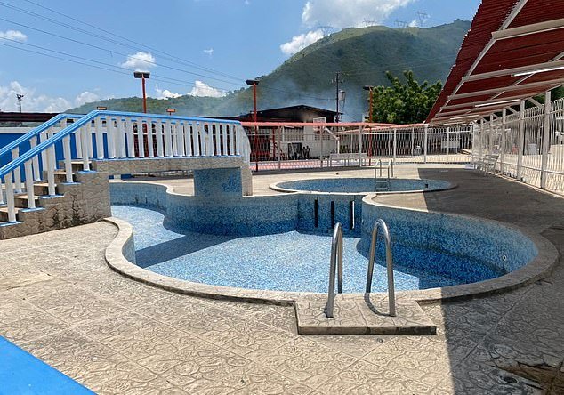 The Tren de Aragua swimming pool which was next to a children's play area