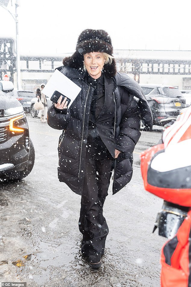 Deborra-Lee Furness, actress and ex-wife of Hugh Jackman, walked through piles of freezing slush