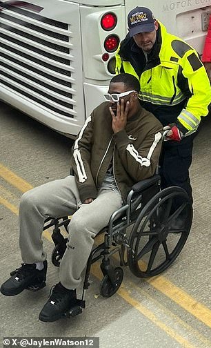 Jaylen Watson posted a photo of him in a wheelchair on Twitter
