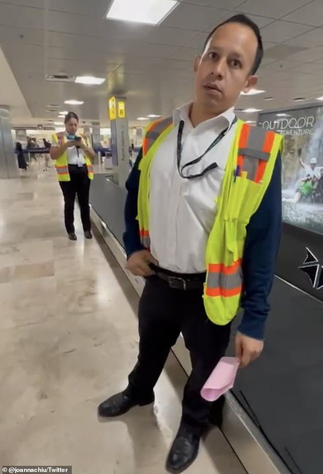 A WestJet supervisor refused to give her money for a taxi.  She posted a photo of the supervisor looking irritated and said she 