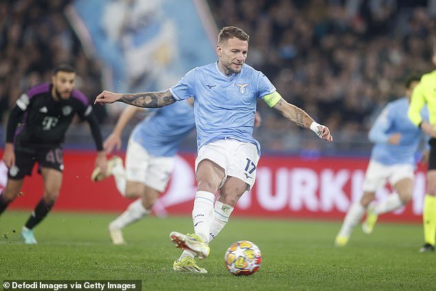 Lazio's Ciro Immobile scored the decisive penalty as they defeated Bayern in Europe on Wednesday