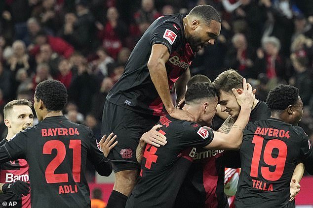 Bayer Leverkusen moves five points ahead of Bayern in the Bundesliga after beating them 3-0