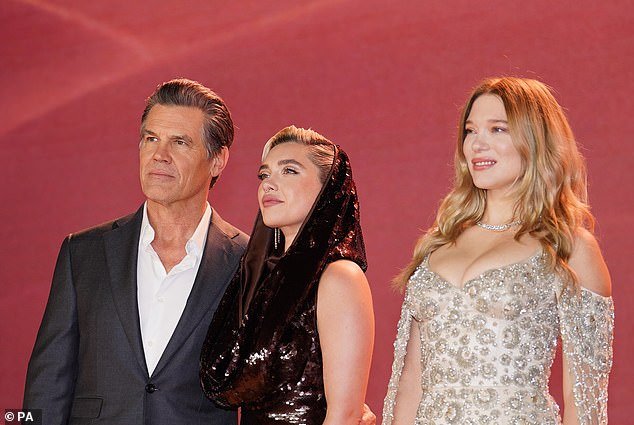 Lea was joined at the premiere by her Dune co-stars, including Zendaya, Timothee Chalamet, Austin Butler, Josh Brolin and Florence Pugh (pictured)