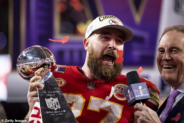 Kelce has now helped the Kansas City Chiefs win three Super Bowls in the past five years
