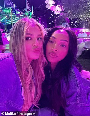 Both stars have developed a close bond since they were teenagers, with Malika also appearing on Hulu's The Kardashians and Keeping Up With The Kardashians.