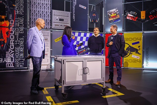 Speaking at the launch of Red Bull's new season car, Christian (right) said he wasn't going anywhere (pictured this week)