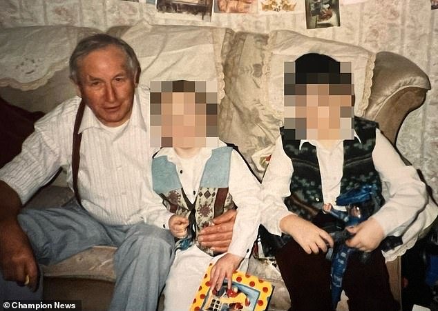 Robert Harrington with two children, many years ago