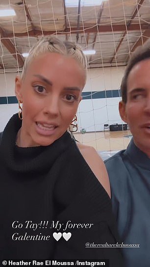 She shared a video of her and her husband supporting the teen during one of her volleyball matches