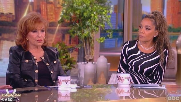 Joy Behar (left) claimed it was 'time to march' as ​​Sunny explained her views on IVF and embryos