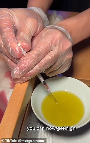 According to content creator Morgan Raum, who recently visited the chain's Flatiron restaurant, the servers inject the sushi with cannabis using a needle - right in front of your eyes