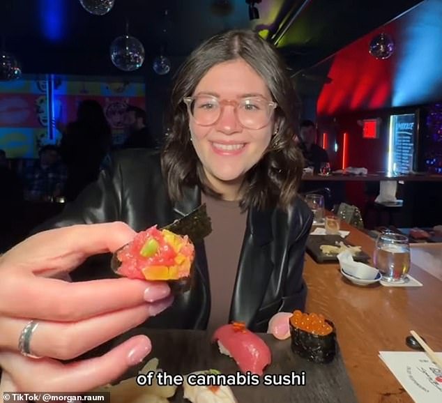 Instead of a traditional fish delicacy to feast on, the sushi pieces contain some hemp infusion - and cannabis mocktails are also on the menu