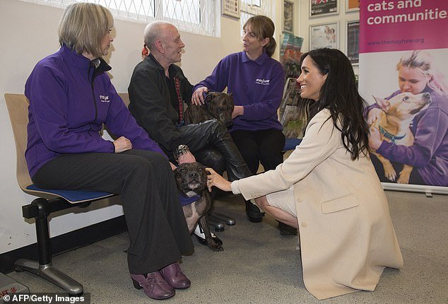 Meghan during a visit to animal welfare organization Mayhew in London on January 16, 2019