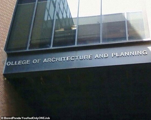 The irony!  The Board of Architecture and Planning should know how to put up a sign properly, but they clearly don't