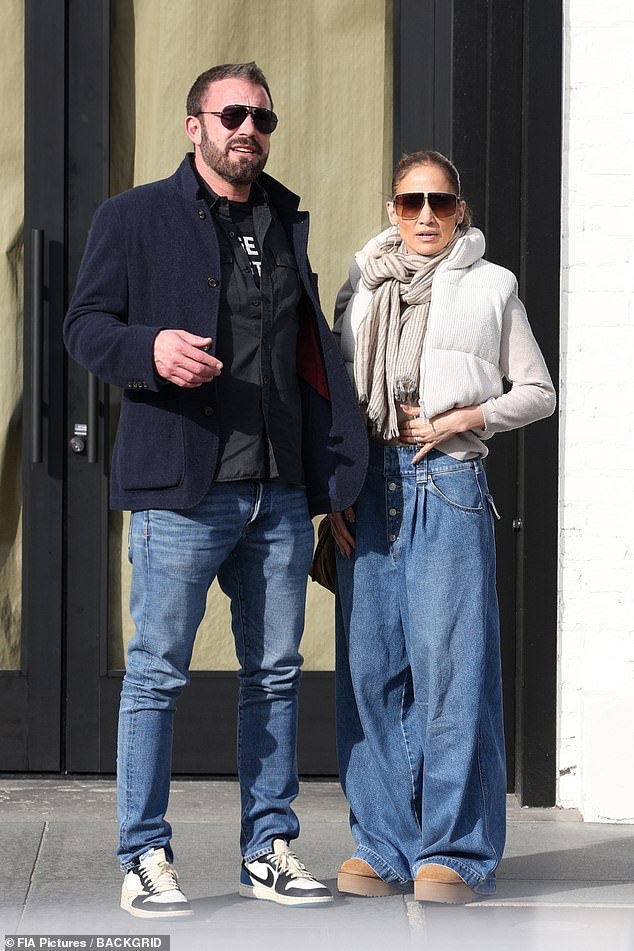 Both stars matched in denim as they went out for a lunch date