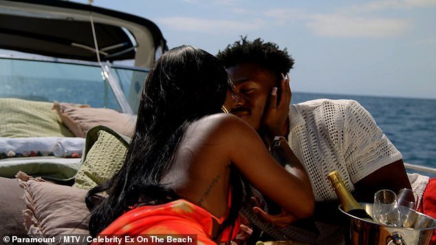 Elsewhere in the video, things seemed to get heated between rapper Ivorian Doll and James Pendergrass as they packed on the PDA during a boat trip.