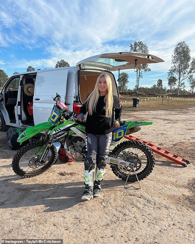 Taylah McCutcheon crashed during training in Melbourne last weekend