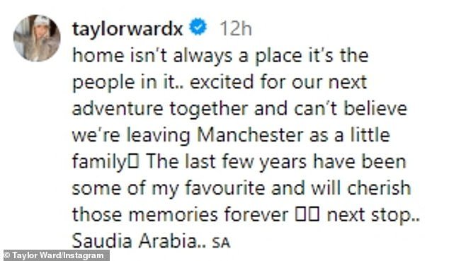 Taylor, Riyad and the couple's daughter, Mila, had to say goodbye to their lives in Cheshire in July