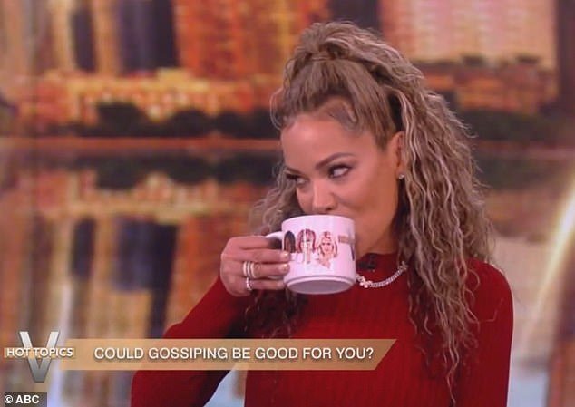 The View's Sunny Hostin admitted she 'loves a bit of tea' and even took a sip from her mug as she said it