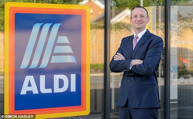 Aldi has embarked on a £550 million expansion drive in a bid to win back shoppers after losing out to its rivals in January this year.  Giles Hurley, CEO (photo)