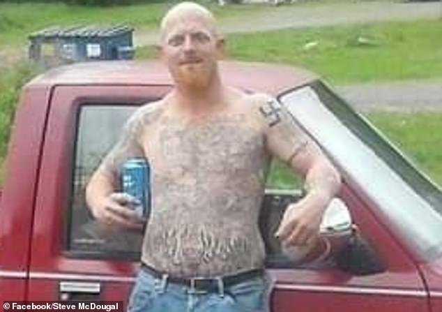 McDougal pictured on his Facebook page shortly after his release from prison in 2020