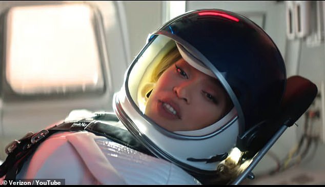In one scene, Beyonce dressed up as an astronaut